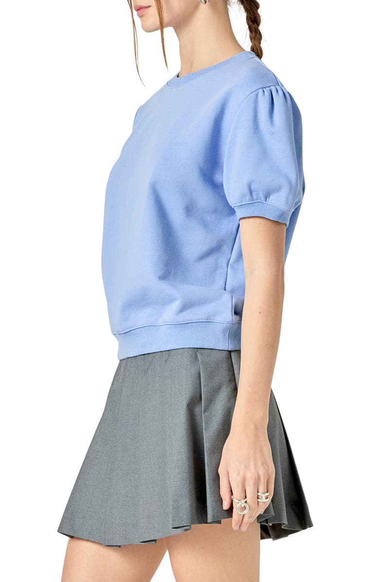 English Factory Short Sleeve French Terry Sweatshirt, Alternate, color, Powder Blue