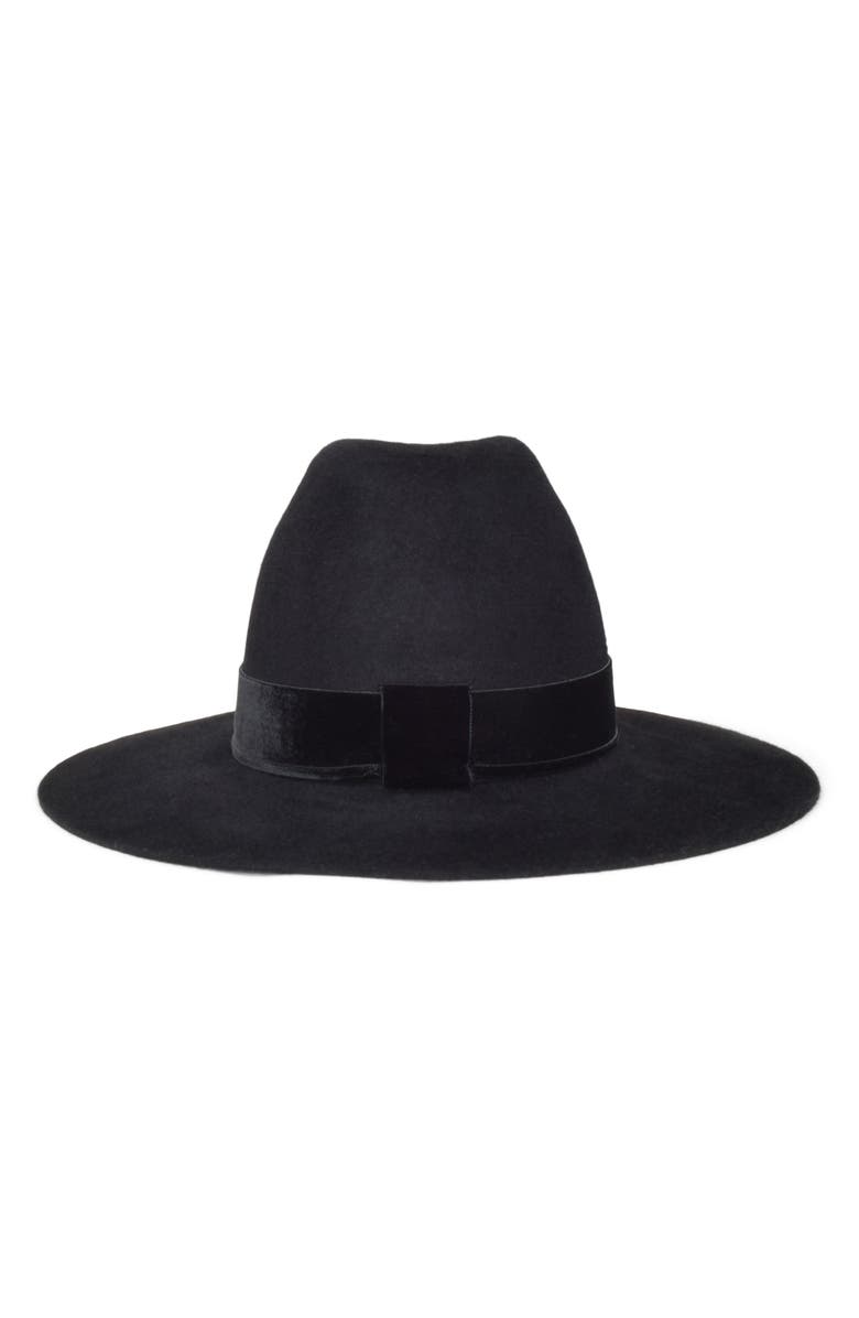 Gigi Burris Millinery Waverly Rabbit Hair Felt Hat, Alternate, color, Black