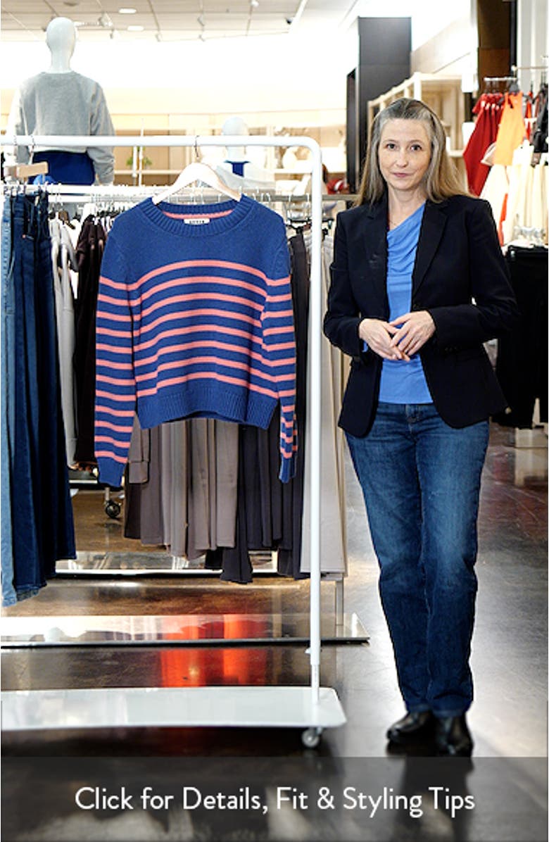 Lucy Stripe Chunky Crop Cotton Sweater, sales video thumbnail