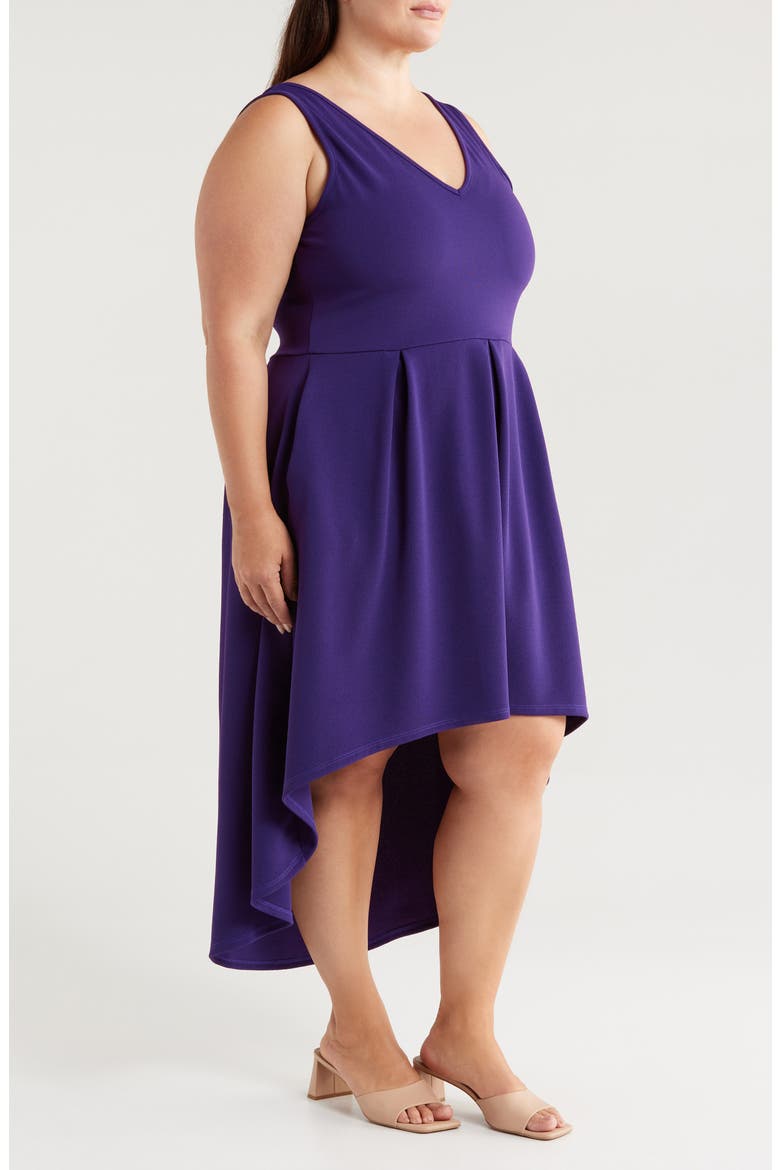 Party Stretch High-Low Dress, Alternate, color, PURPLE