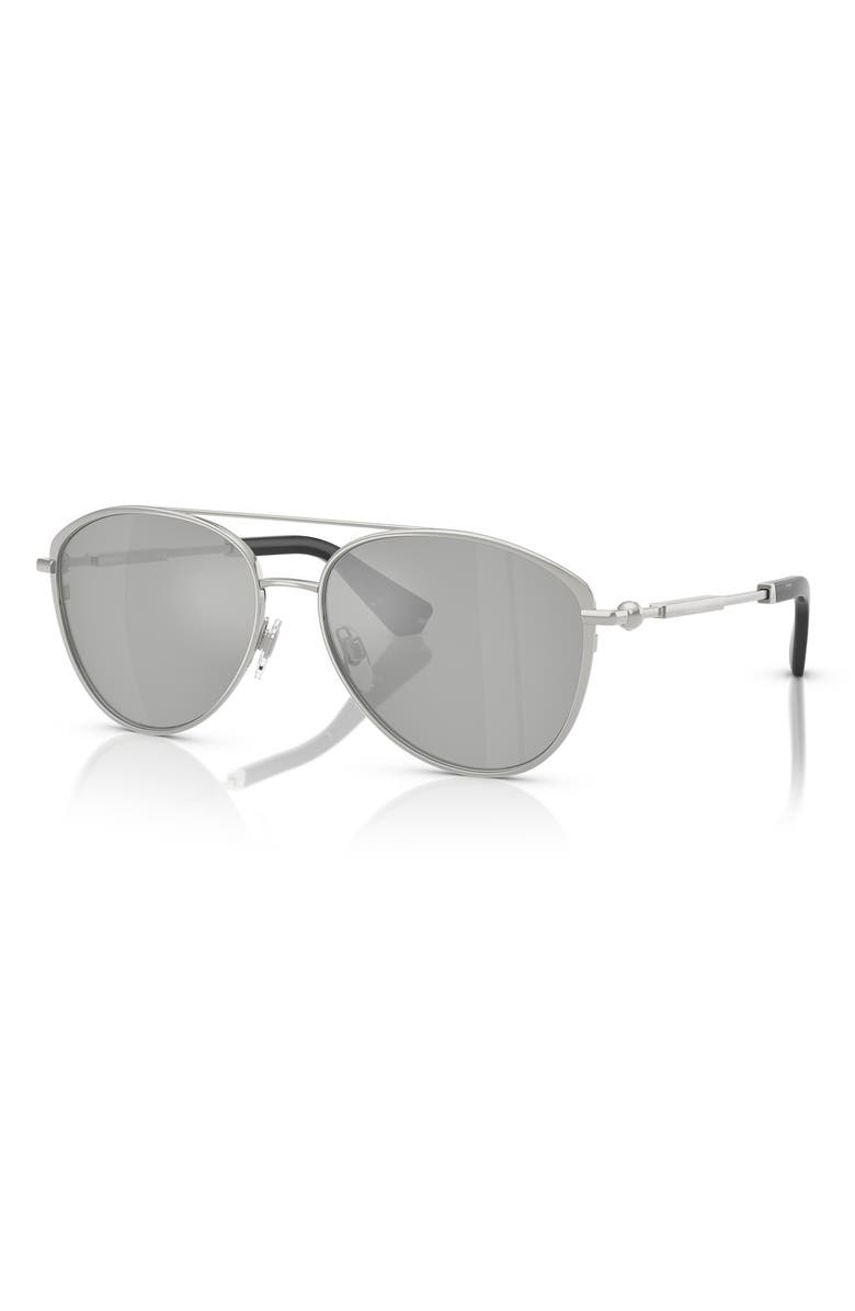 Burberry 59mm Pilot Sunglasses, Alternate, color, Silver