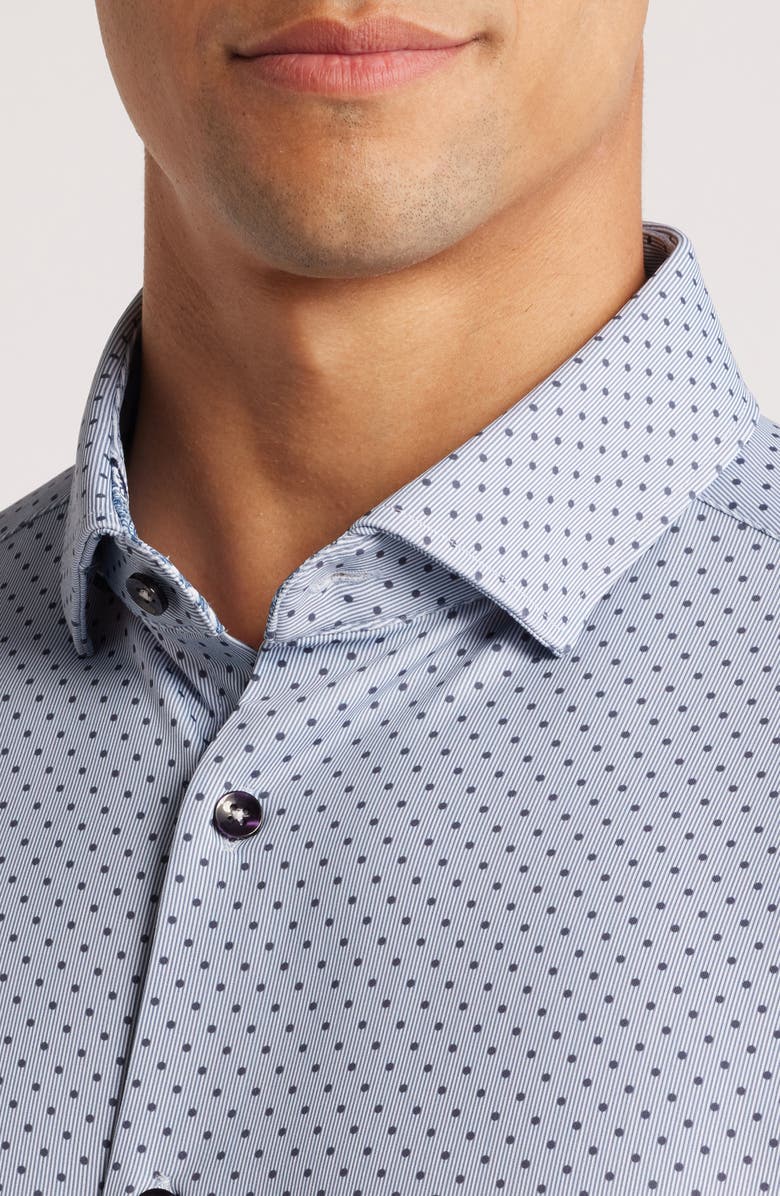 Stone Rose Techno Stretch Microdot Performance Button-Up Shirt, Alternate, color,