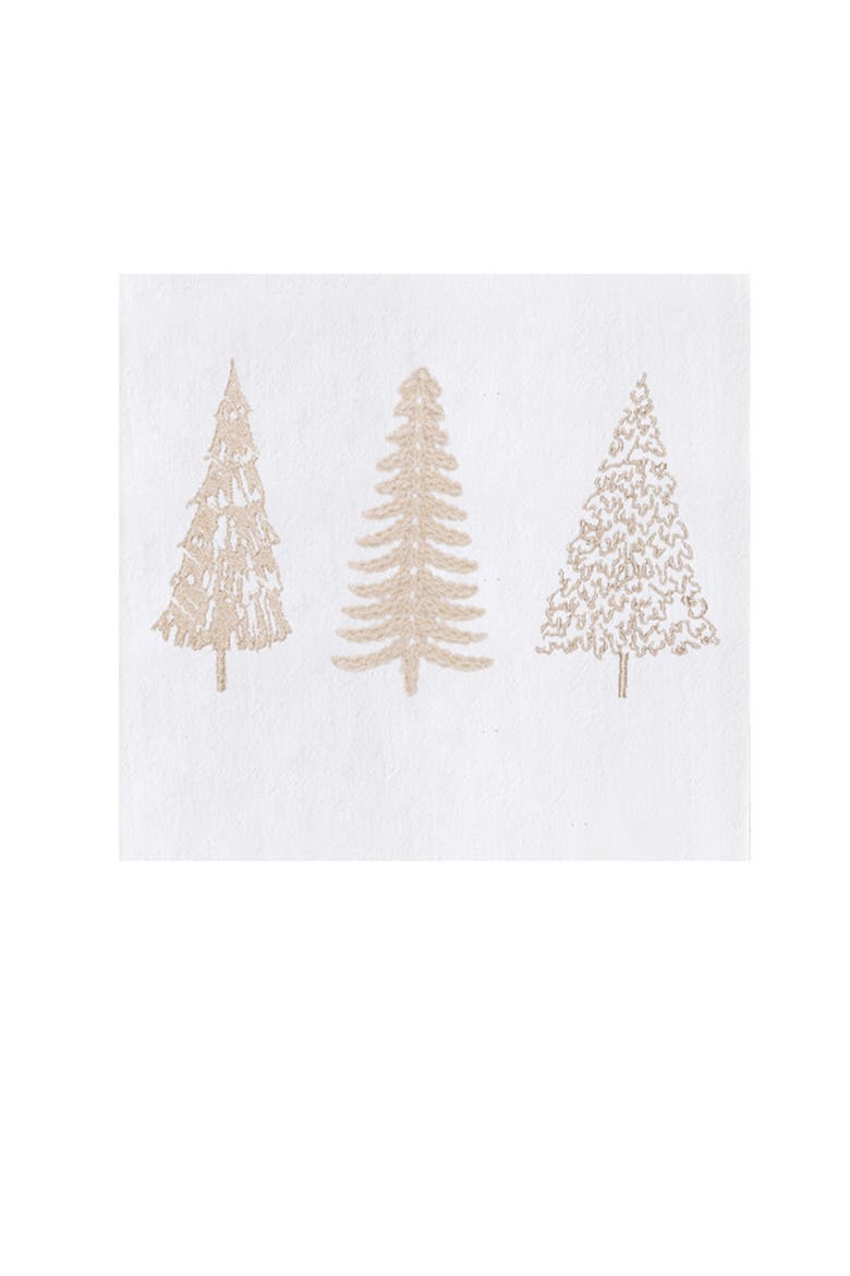 Winter Trees Christmas Dishtowel, Alternate, color, Gold