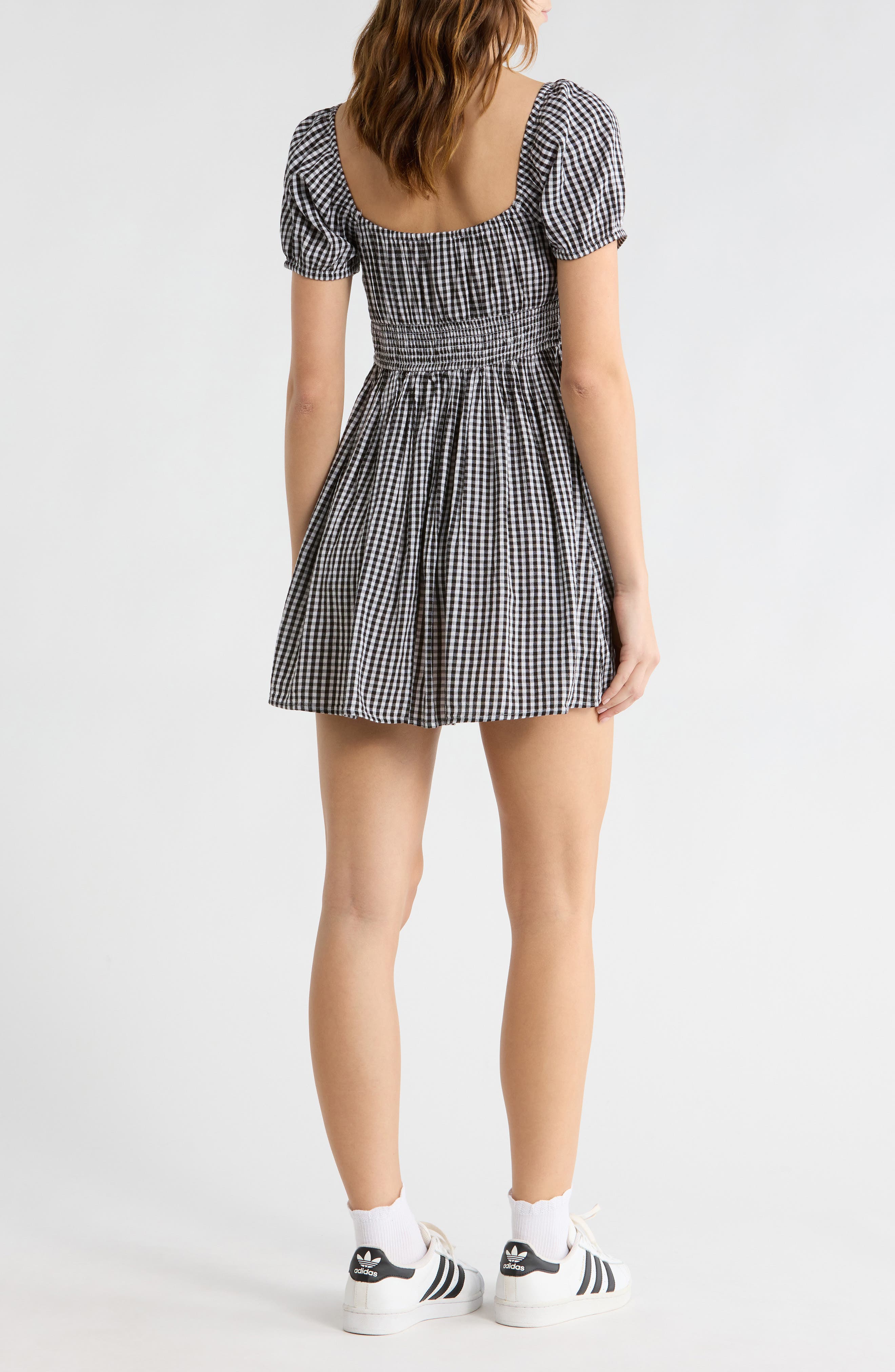 Puff Sleeve Tie Front Minidress - image 2