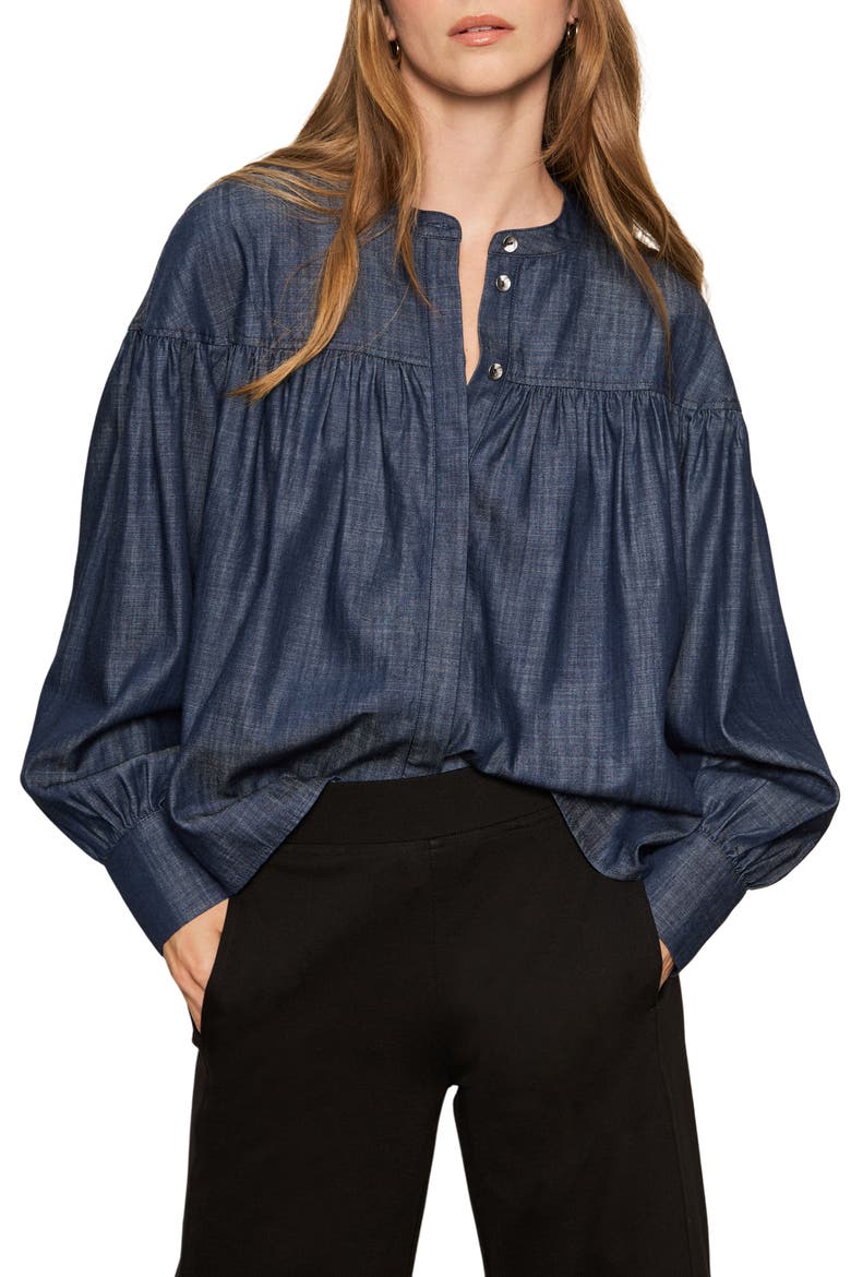 Personal Best Denim Top, Main, color, MOONSHADOW BLUE