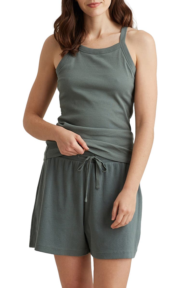 Papinelle Milla Rib Shelf Bra Racerback Tank, Alternate, color,