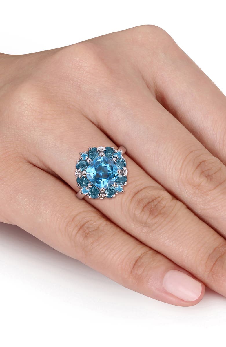 DELMAR Sterling Silver Blue Topaz Ring, Alternate, color, Blue