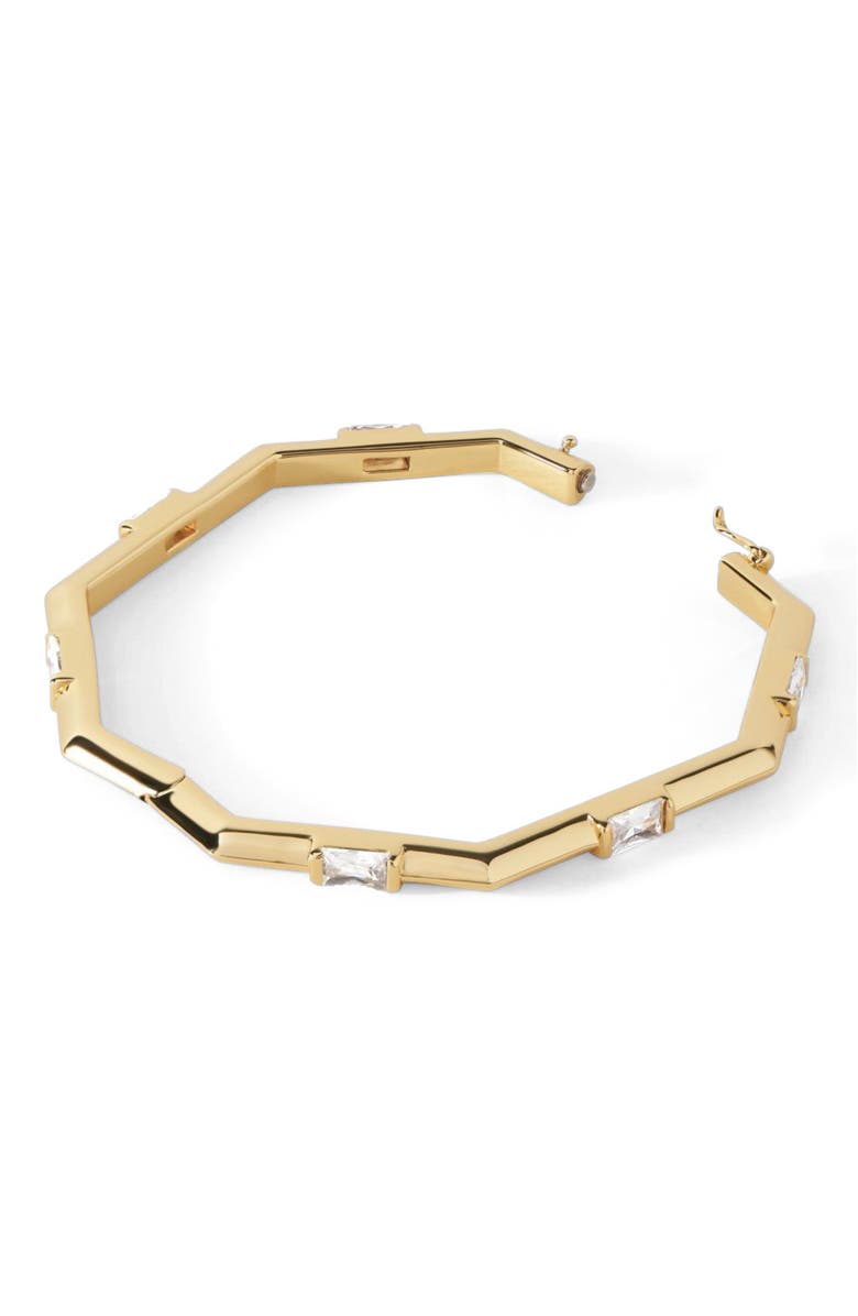 Ora Ana The Alea Lock Bracelet, Alternate, color, Gold/White  Cz