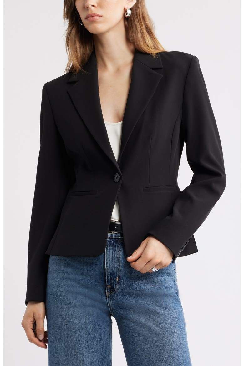 Peplum Blazer, Alternate, color, BLACK