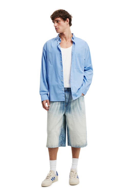Shop Cotton On Super Baggy Jort In Whirlpool Blue