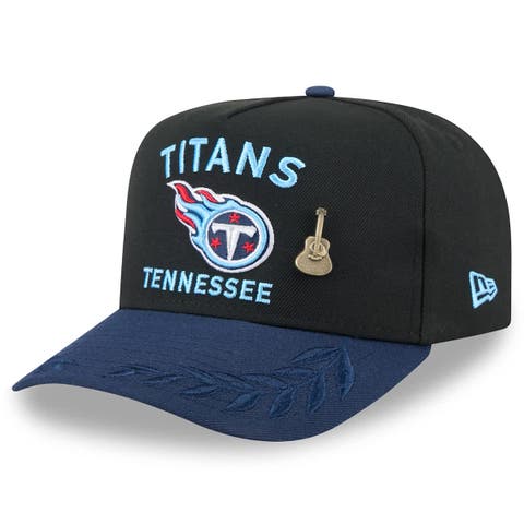 Men's New Era Black/Navy Tennessee Titans 2025 NFL Draft On Stage A-Frame 59FIFTY Fitted Hat