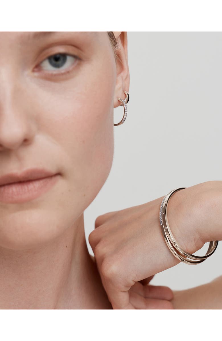 Monica Vinader Lab Grown Diamond Station Bangle, Alternate, color, Sterling Silver / Diamond