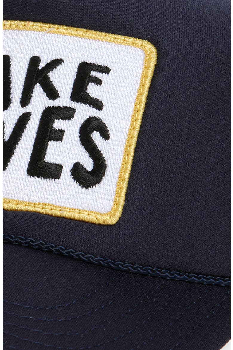 Make Waves Patch Trucker Hat, Alternate, color, NAVY