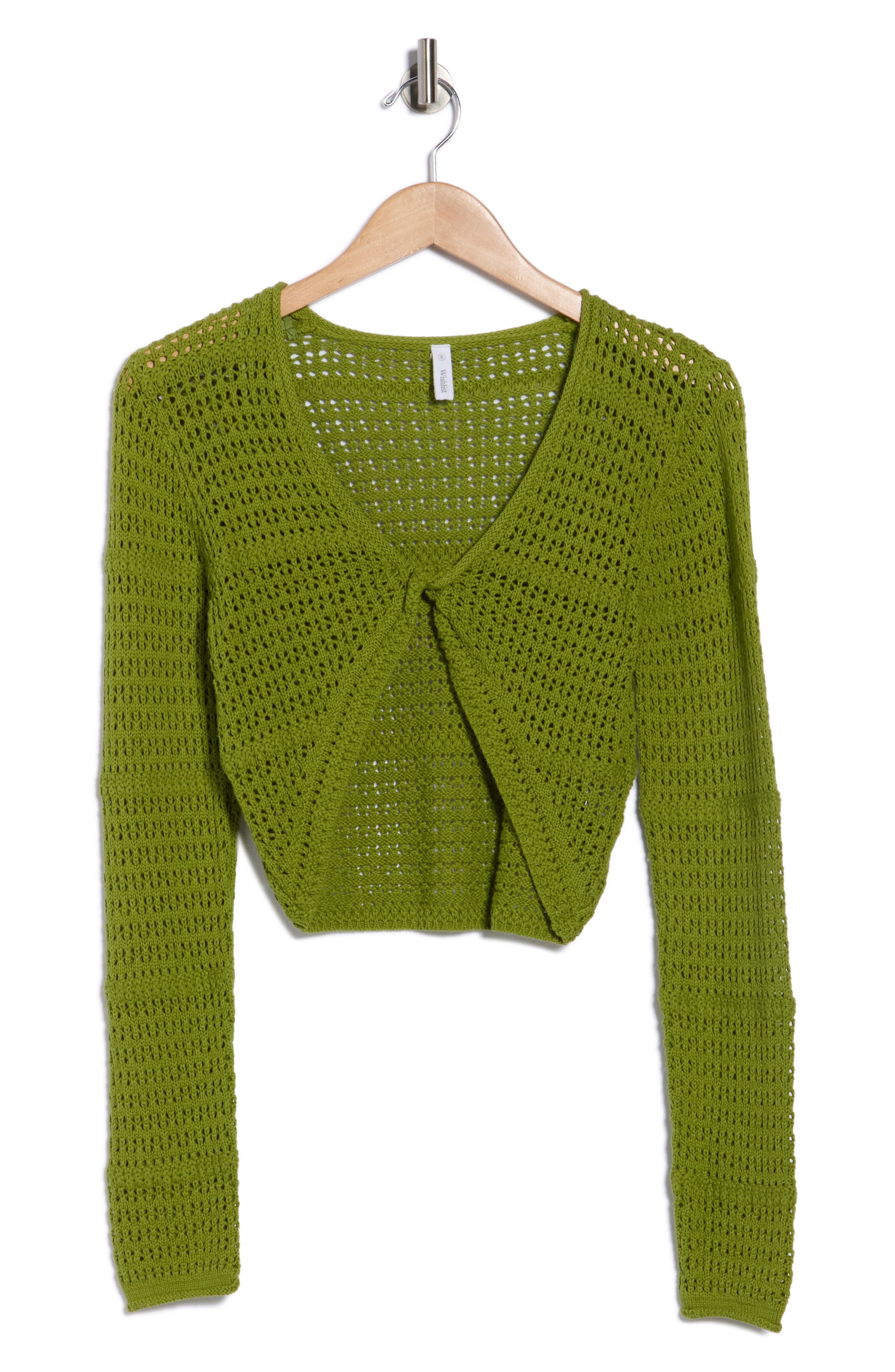 WISHLIST Twist Front Open Knit Cardigan