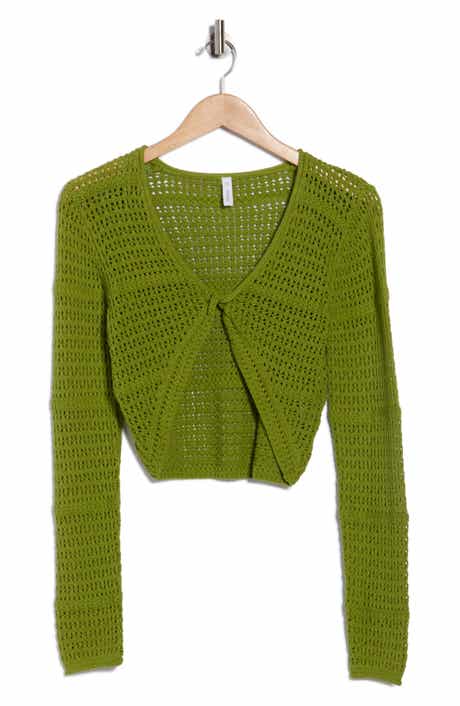 WISHLIST Twist Front Open Knit Cardigan