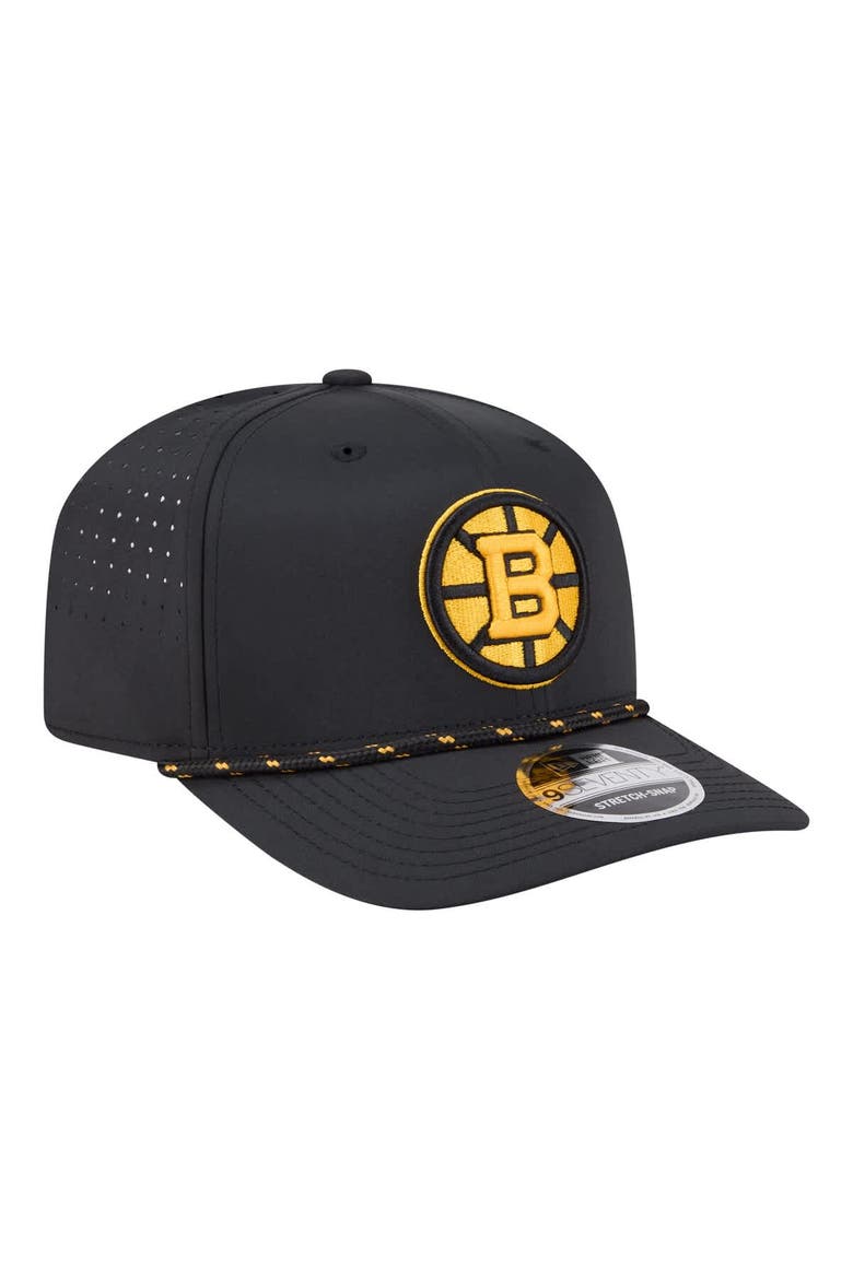 Men's New Era  Black Boston Bruins Sport Vented 9SEVENTY Rope Adjustable Hat, Alternate, color, Black