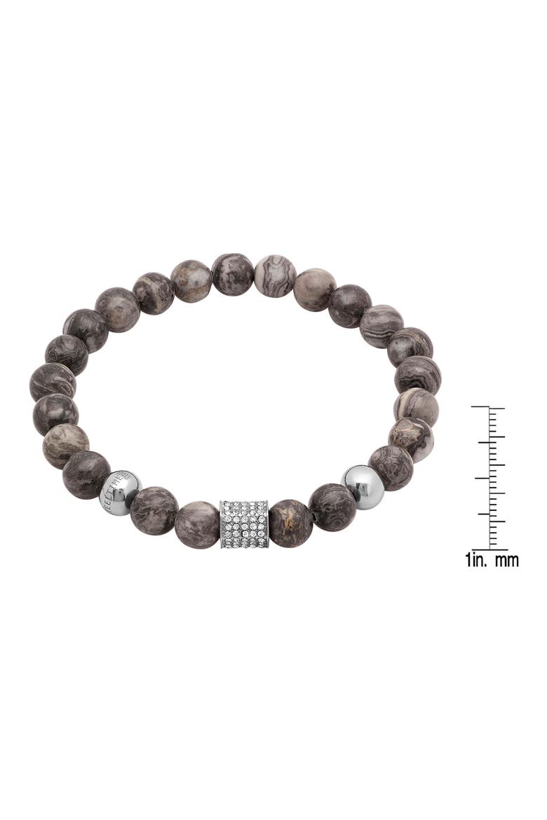 Men's Simulated Diamond Beaded Bracelet, Alternate, color, GRAY