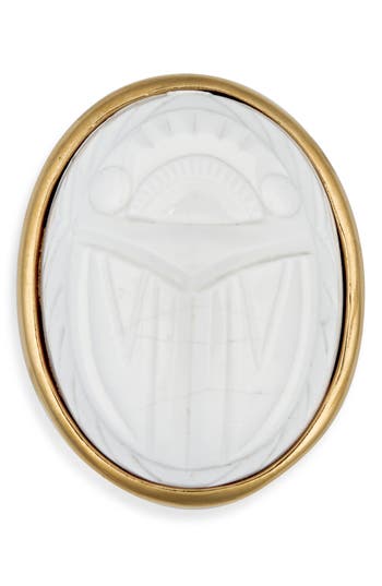 Kenneth Jay Lane Resin Oval Pin In Gold