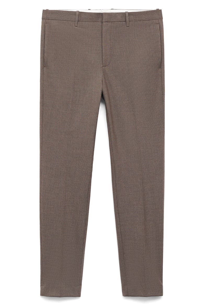 Slim Fit Flat Front Pants, Alternate, color, BROWN