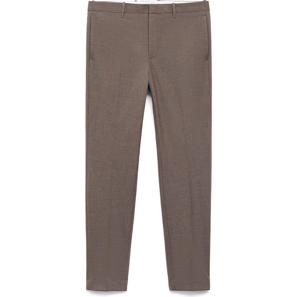 Mango Slim Fit Flat Front Pants In Multi