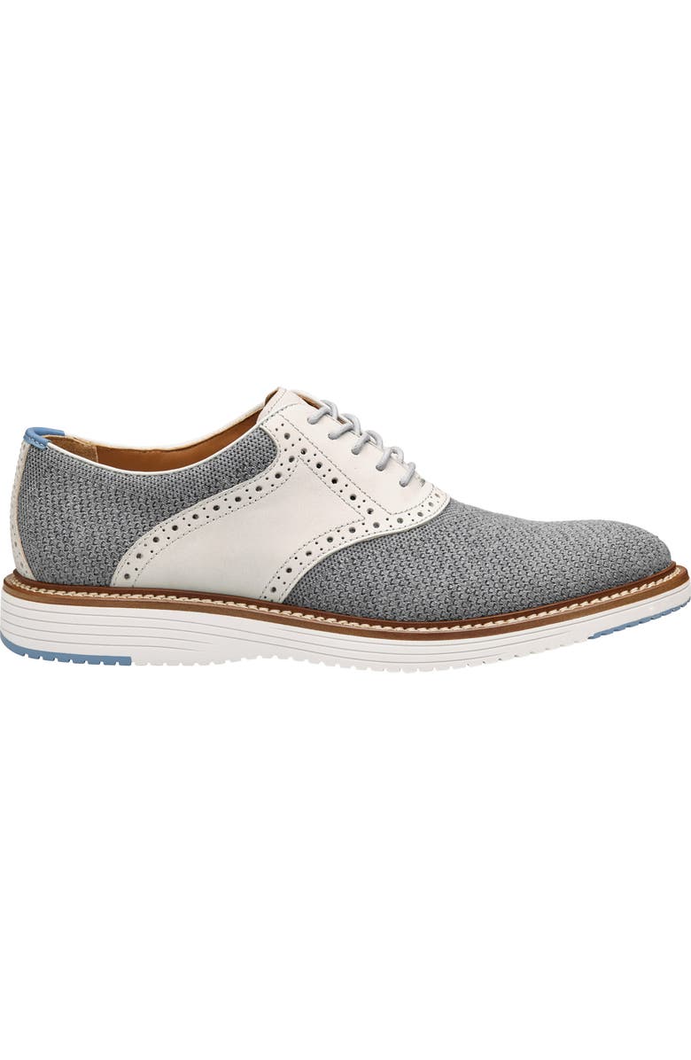 Johnston & Murphy Upton Knit Saddle Shoe, Alternate, color, Gray Knit/ Full Grain