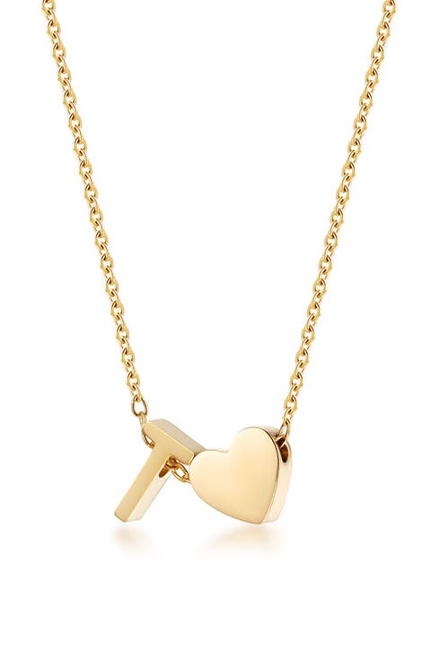 Initial Heart Pendant Necklace