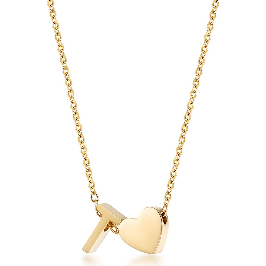 Jane Basch Designs Initial Heart Pendant Necklace In Gold