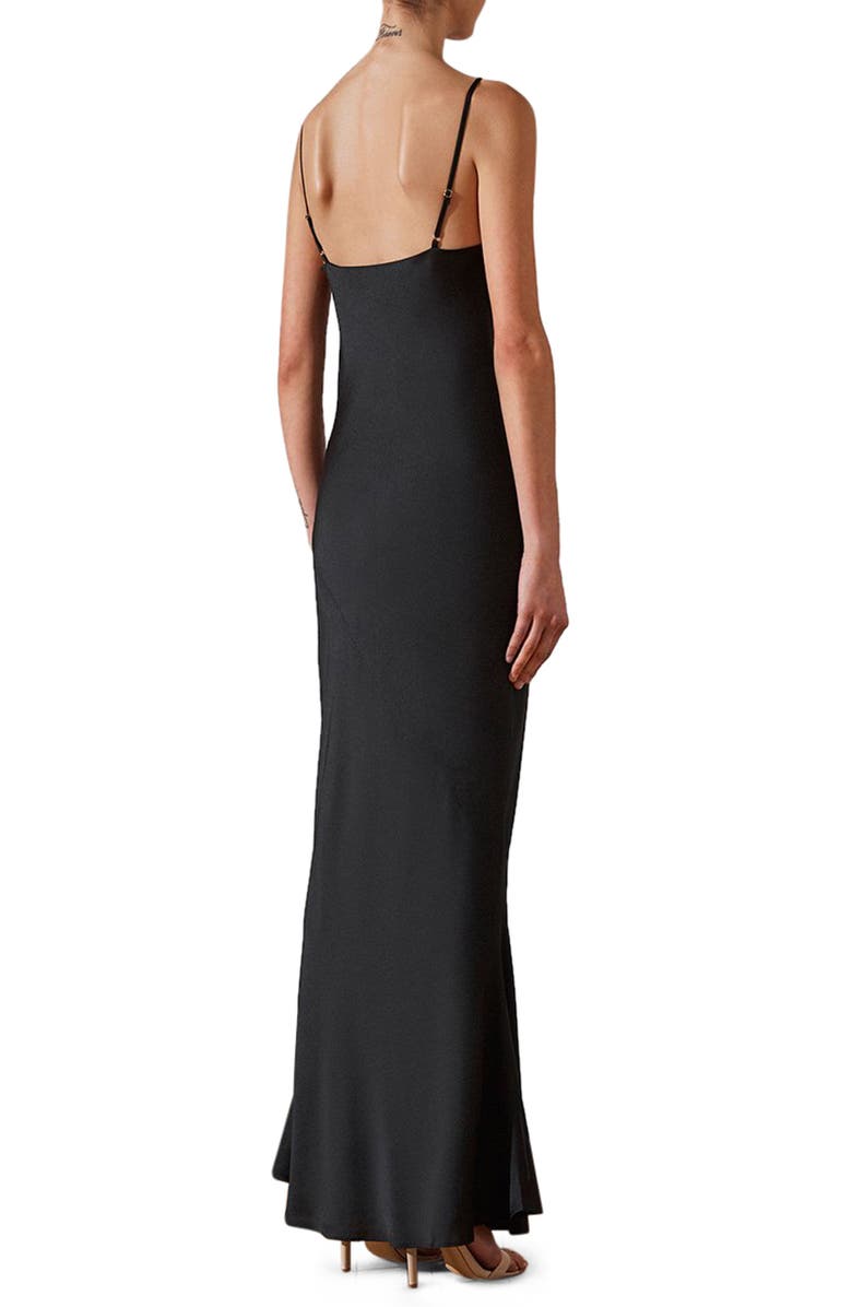 Shona Joy Cowl Neck Satin Gown, Alternate, color,