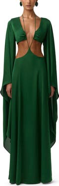 Naked Wardrobe Cutout Satin Maxi Dress