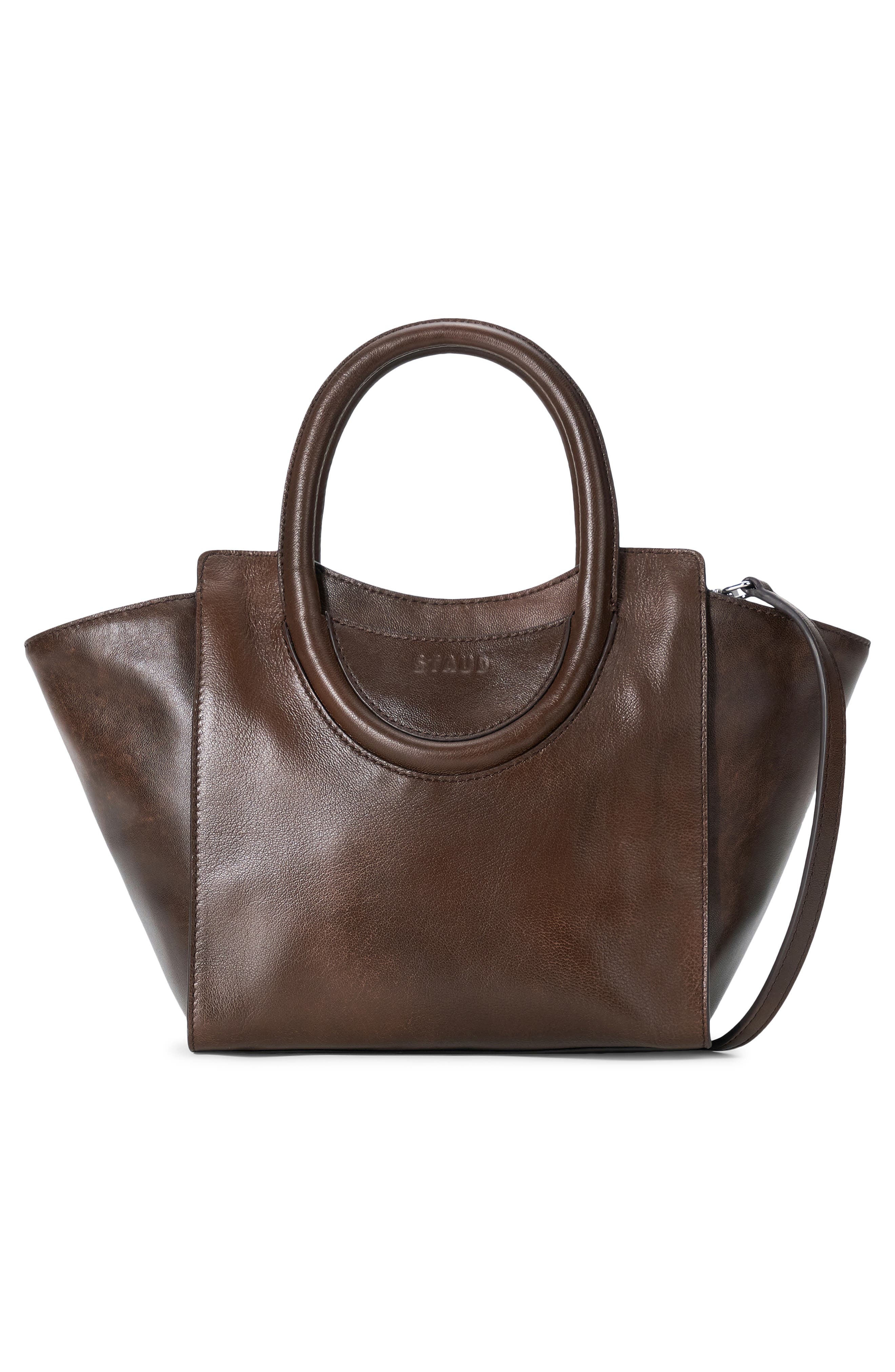 STAUD Mini Maude Leather Tote, Alternate, color, Espresso