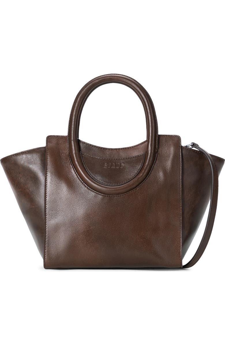 STAUD Mini Maude Leather Tote, Alternate, color, Espresso