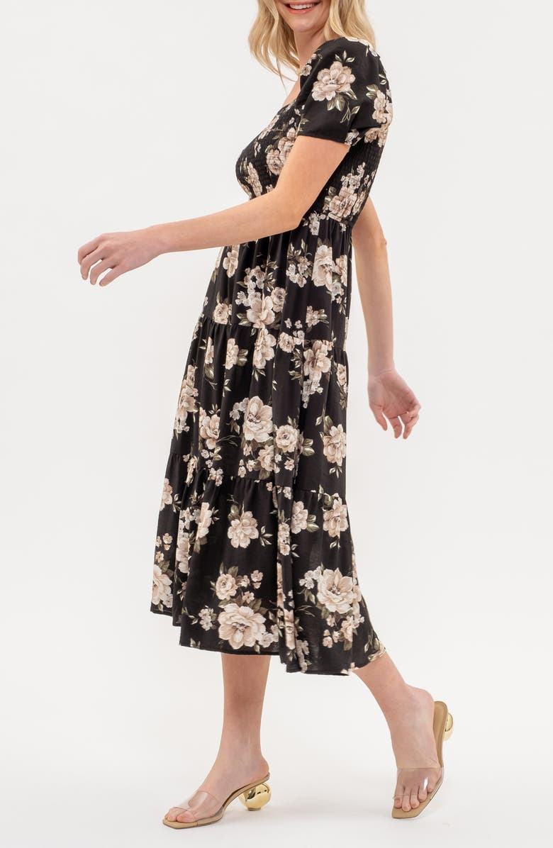 AUGUST SKY Floral Midi Dress, Alternate, color,