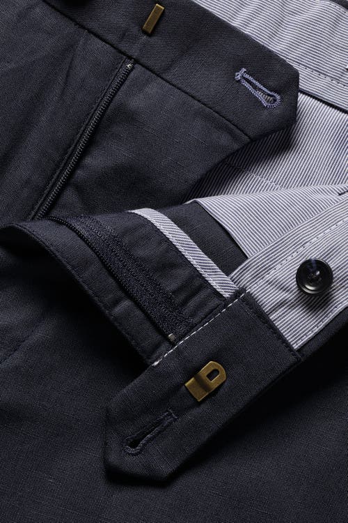 Charles Tyrwhitt Cotton Linen Shorts In Blue