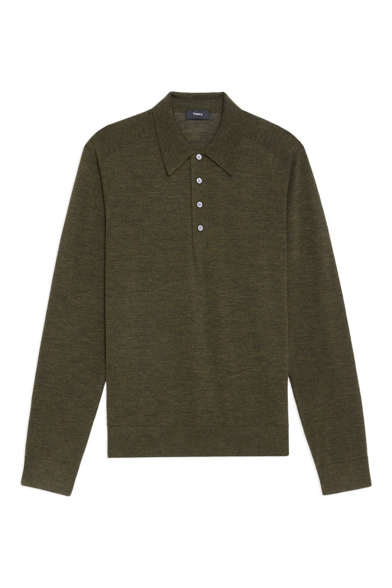 Regal Long Sleeve Wool Blend Polo, Alternate, color, HUNTER GREEN