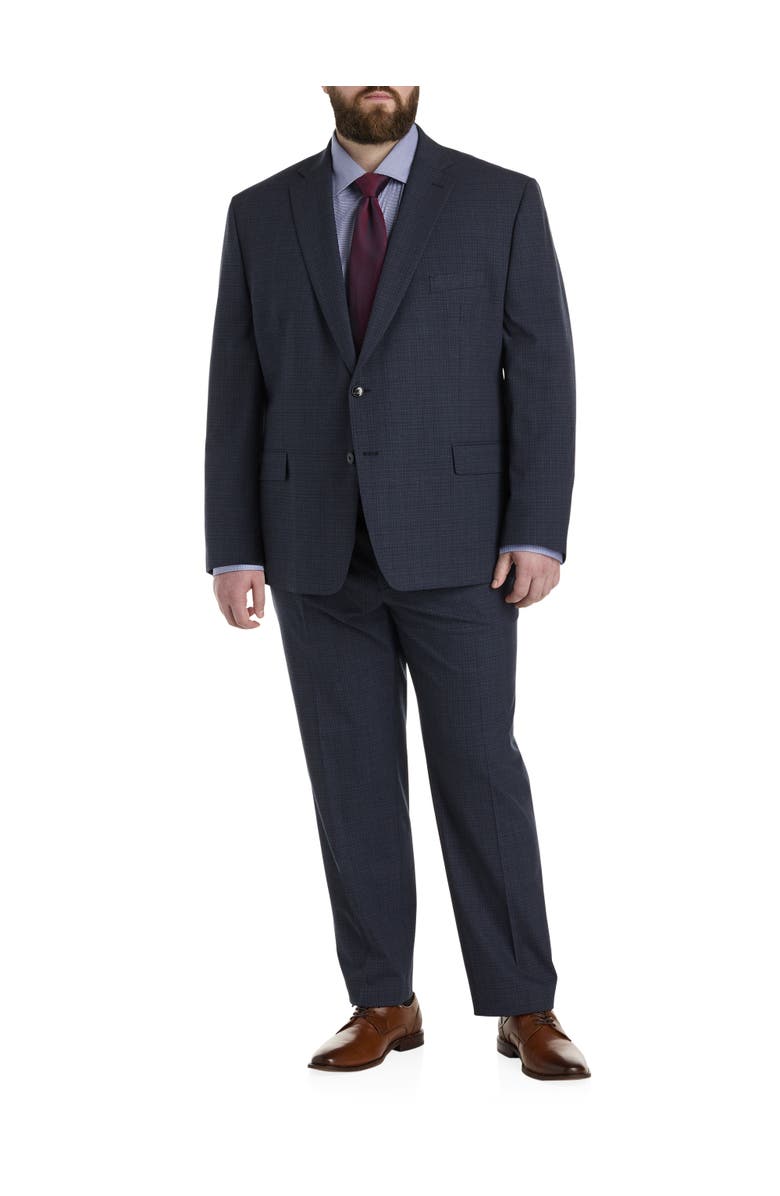 Michael Kors Big & Tall Textured Suit Jacket, Alternate, color, Blue