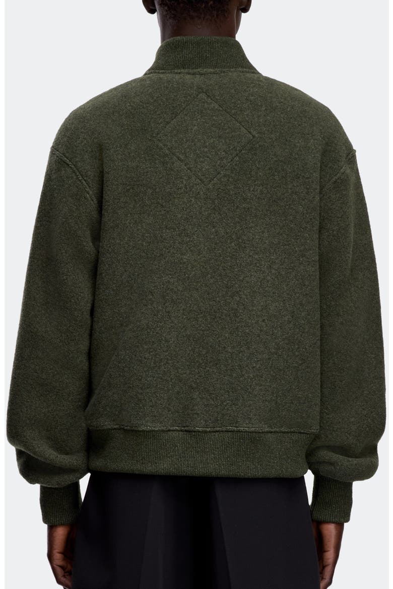 Hudson Black Label Fleece Bomber Jacket, Alternate, color, DARK SAGE