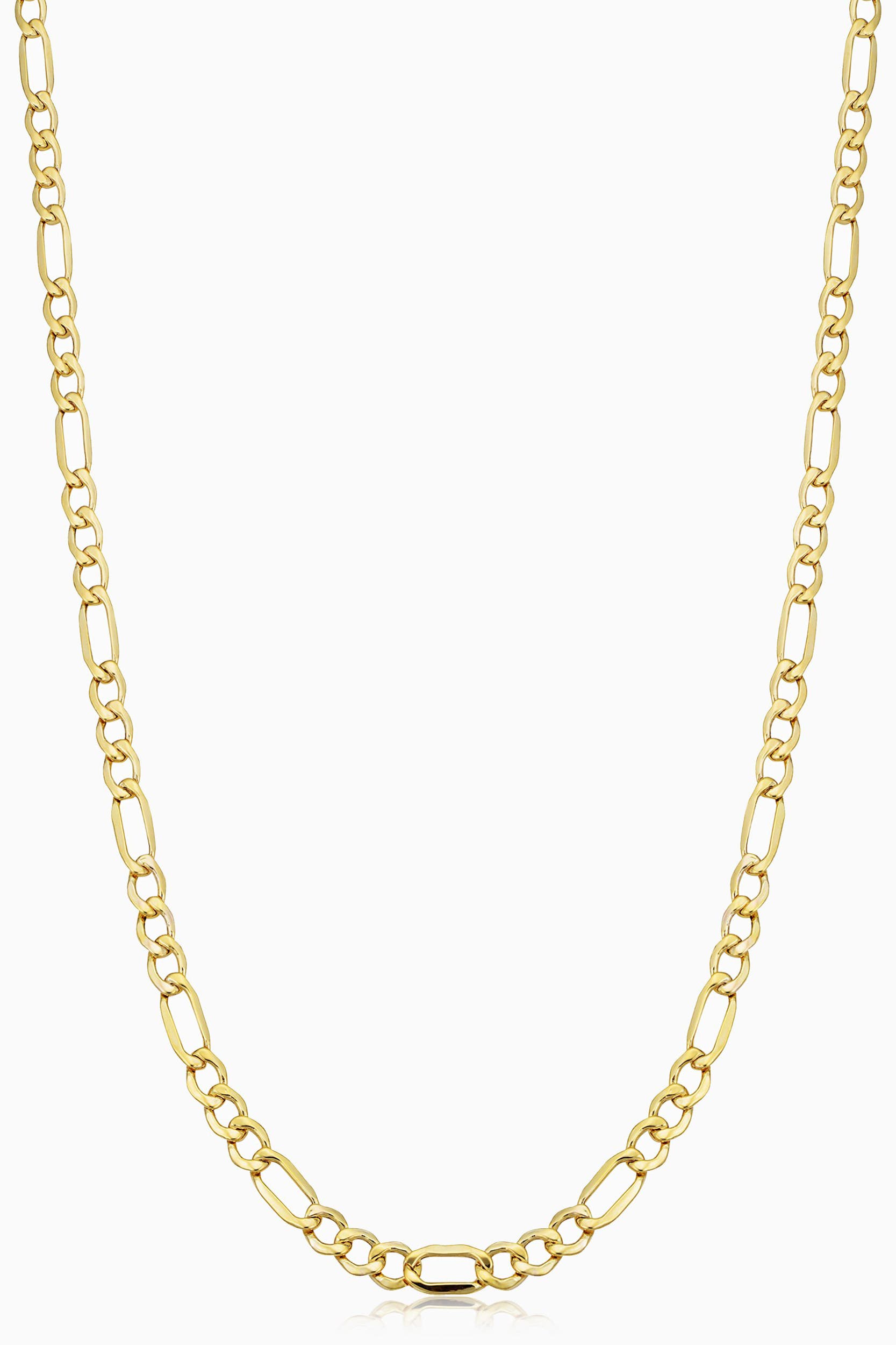 Oradina 14K Gold Florentine Figaro Necklace in Yellow Gold 