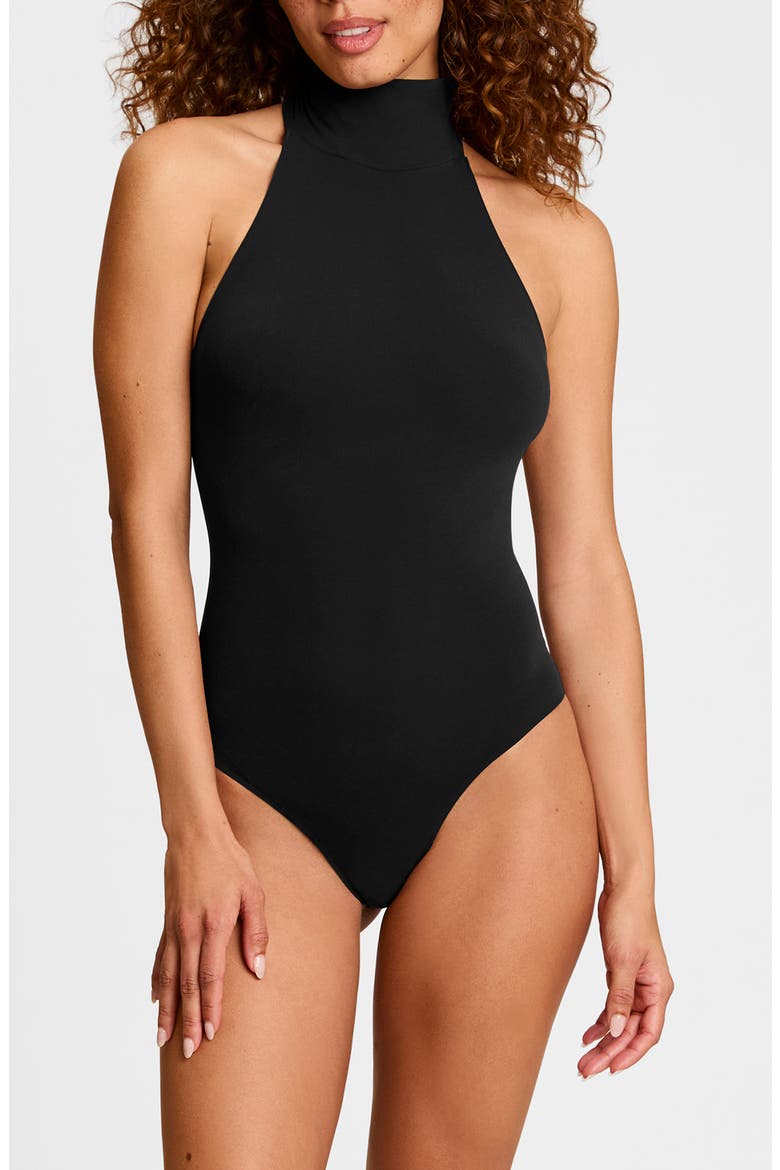 Ballet Halter Bodysuit, Main, color, BLACK