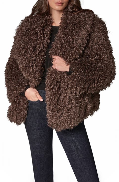 Faux Fur Shawl Collar Jacket