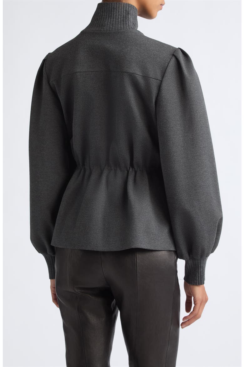 Ida Drawstring Waist Zip Jacket, Alternate, color, SHADOW