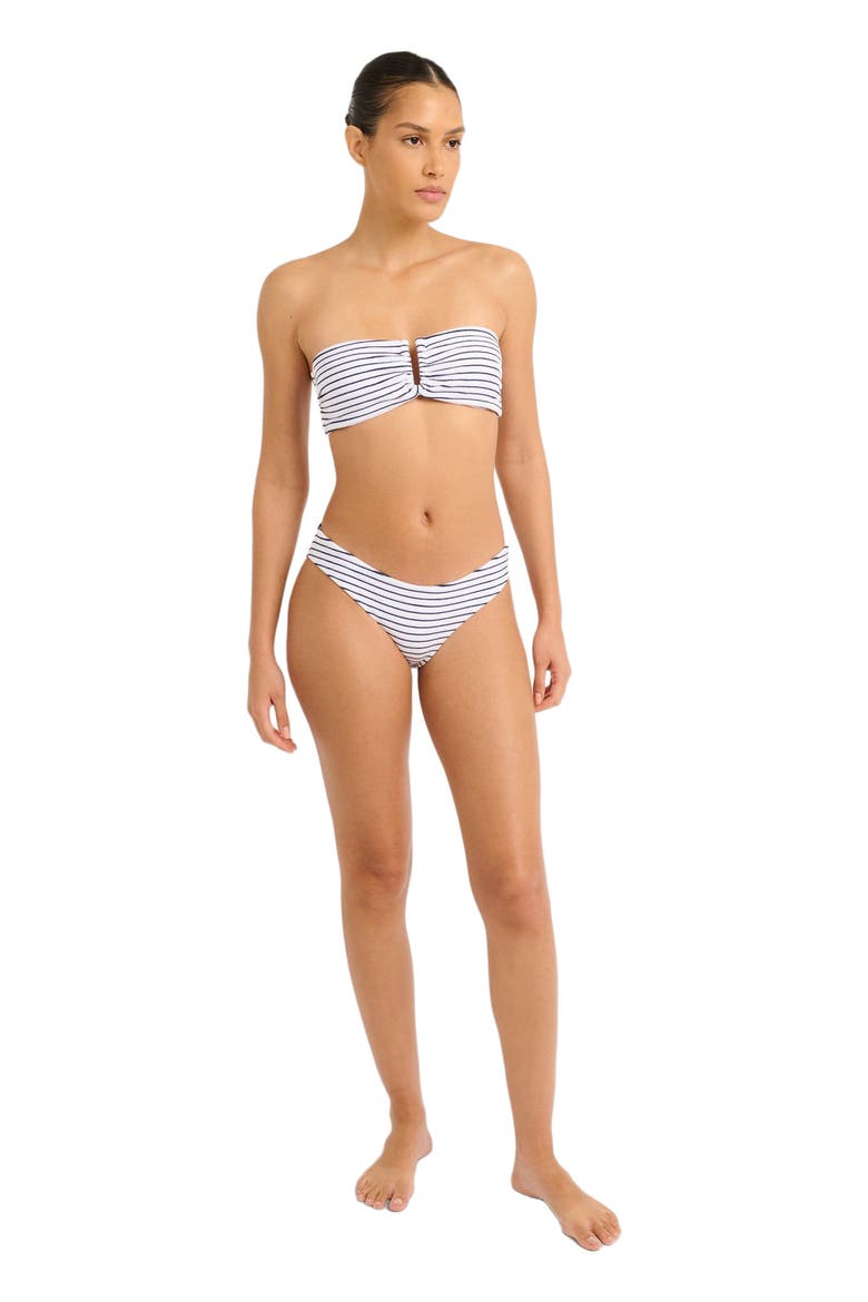 Towel Terry Sailor Stripe Lily Bikini Bottom, Main, color, White/Deep Navy