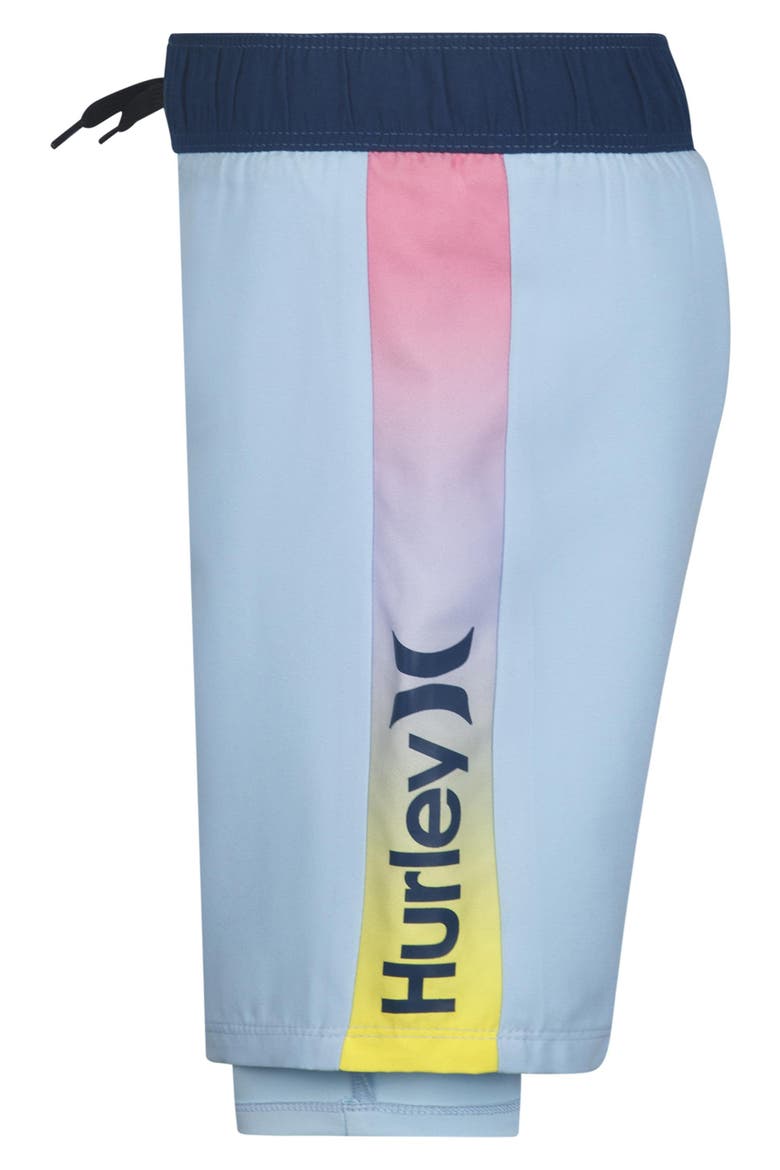 Kids' Print Panel Swim Trunks, Alternate, color, BLUE DREAM
