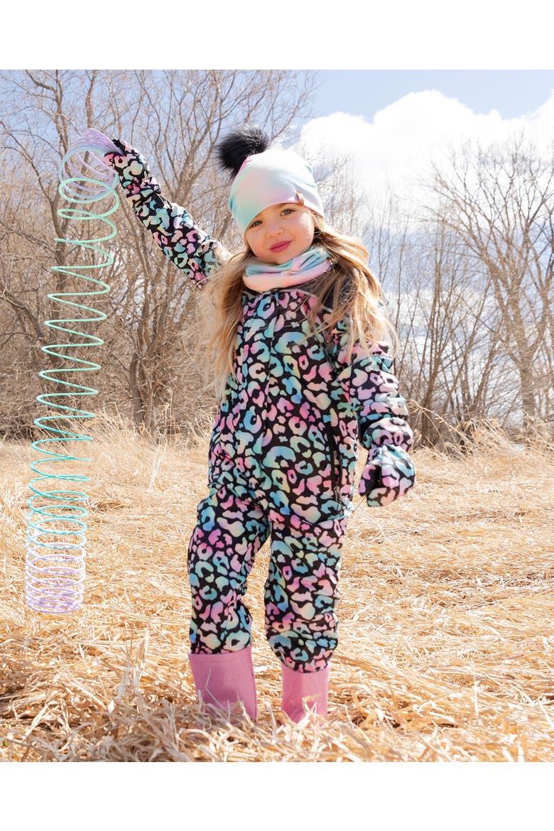 Kids Mid-Season Animal One-Piece Outerwear, Alternate, color, Black Animal Print
