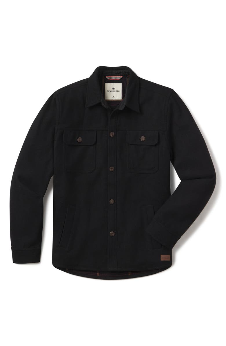 The Normal Brand Brightside Flannel Lined Workwear Jacket, Alternate, color, Black