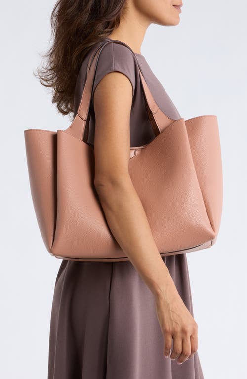 Dkny Willa Pebbled Tote Bag In Brown