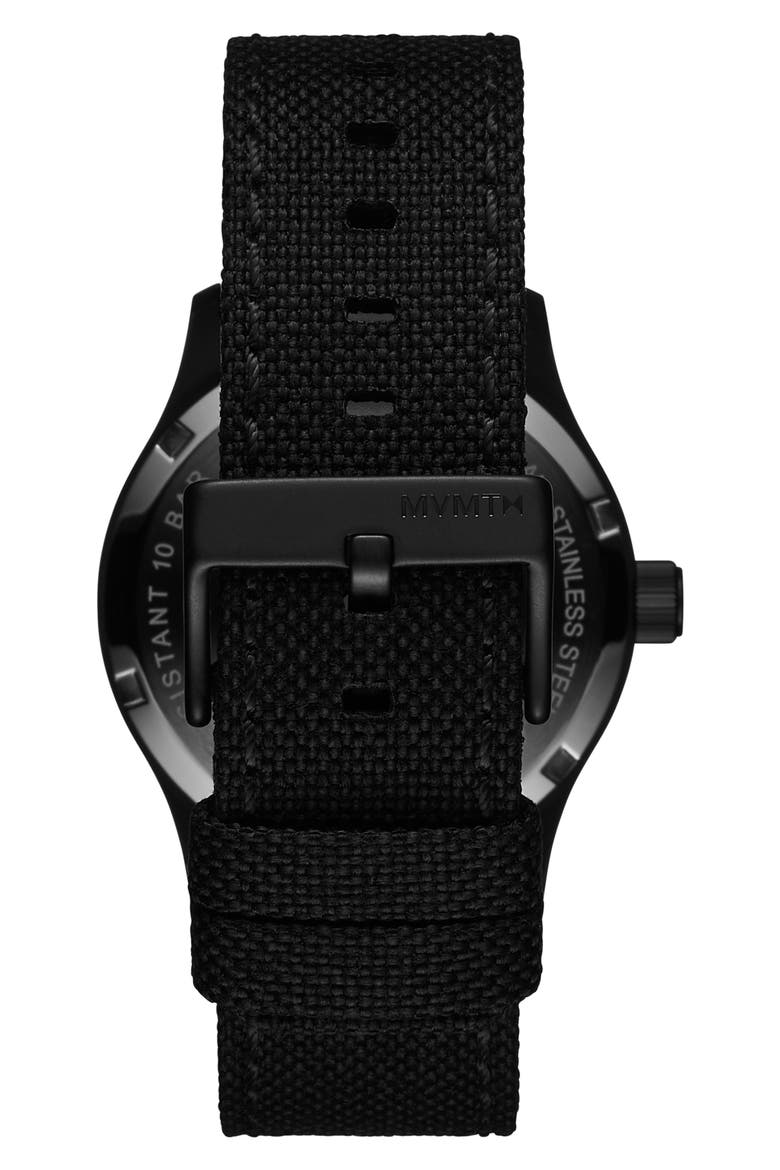 Field II Nylon Strap Watch, 41mm, Alternate, color, BLACK