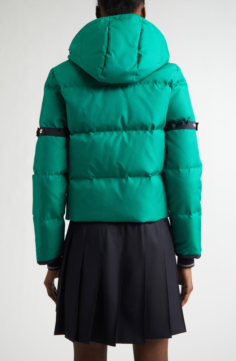 Thom Browne Removable Hood Down Coat, Alternate, color, Green