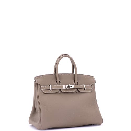 Pre-owned Hermes Hermes Birkin Handbag Grey Togo With Palladium Hardware 25 In Brown