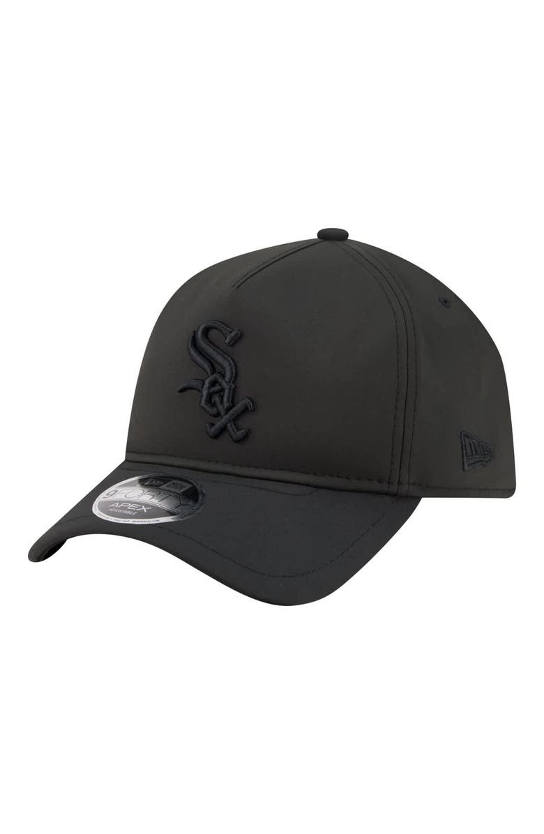 New Era Men's New Era Black Chicago White Sox Injection Apex 9FORTY Adjustable Hat, Main, color, Black