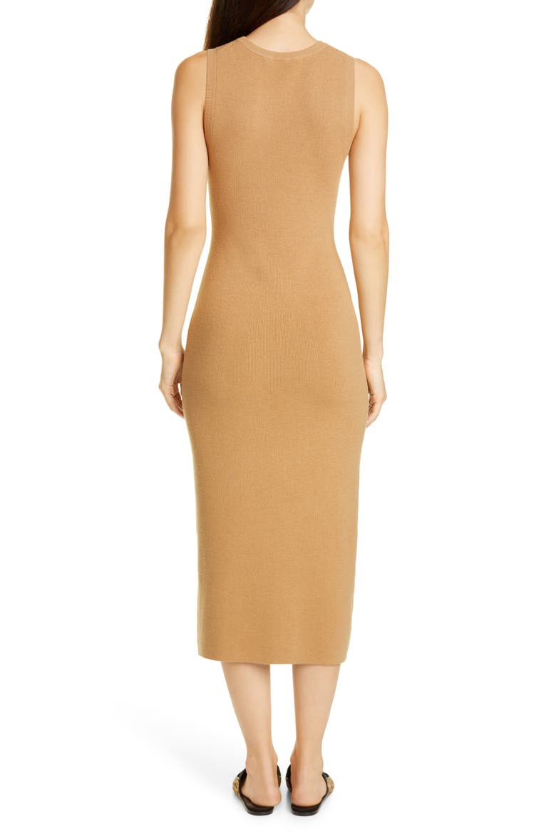 Sleeveless Cotton & Cashmere Blend Sweater Dress, Alternate, color, CAMEL
